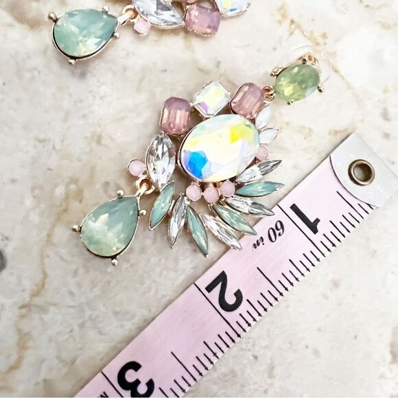 Dynasty Aurora Borealis Crystal Cluster Earrings - Picture 8 of 10